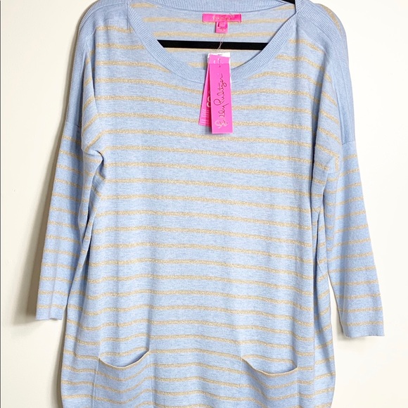Lilly Pulitzer Cobo Sweater Heathered Blue - Picture 2 of 5